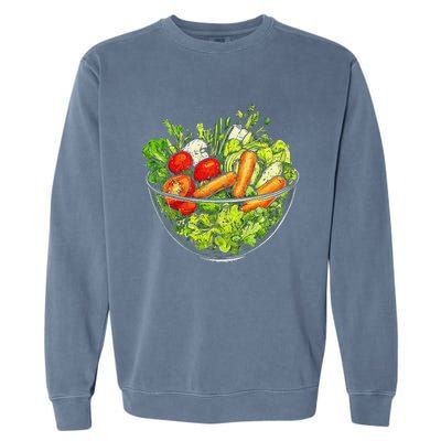 Saladkit Vegetable Motif Illustration Salad Kit Garment-Dyed Sweatshirt