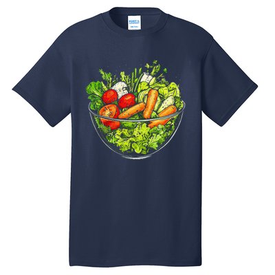 Saladkit Vegetable Motif Illustration Salad Kit Tall T-Shirt