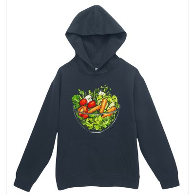 Saladkit Vegetable Motif Illustration Salad Kit Urban Pullover Hoodie