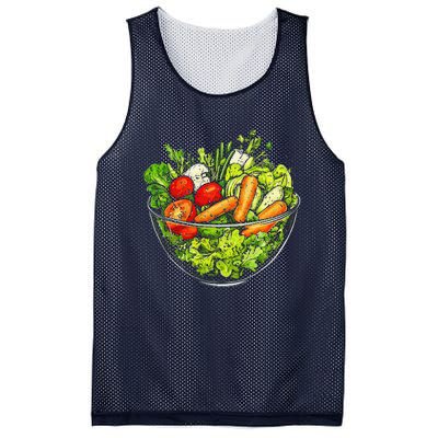 Saladkit Vegetable Motif Illustration Salad Kit Mesh Reversible Basketball Jersey Tank