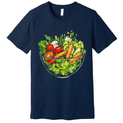 Saladkit Vegetable Motif Illustration Salad Kit Premium T-Shirt