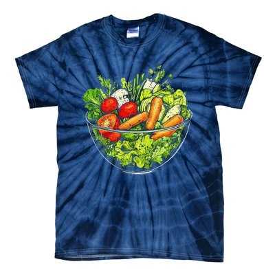 Saladkit Vegetable Motif Illustration Salad Kit Tie-Dye T-Shirt