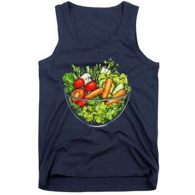 Saladkit Vegetable Motif Illustration Salad Kit Tank Top