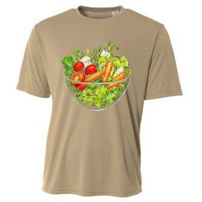 Saladkit Vegetable Motif Illustration Salad Kit Cooling Performance Crew T-Shirt