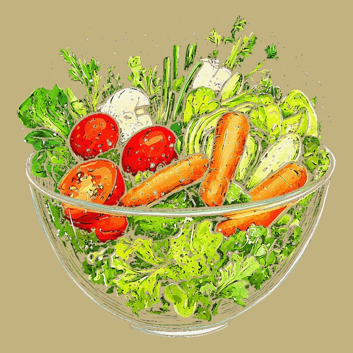 Saladkit Vegetable Motif Illustration Salad Kit Hoodie