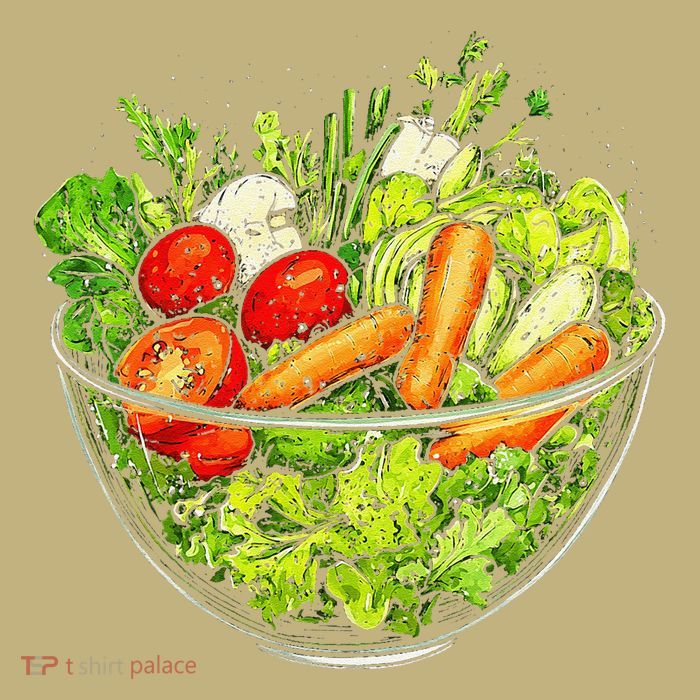 Saladkit Vegetable Motif Illustration Salad Kit T-Shirt