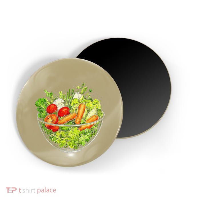 Saladkit Vegetable Motif Illustration Salad Kit Magnet
