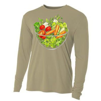 Saladkit Vegetable Motif Illustration Salad Kit Cooling Performance Long Sleeve Crew