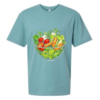 Saladkit Vegetable Motif Illustration Salad Kit Sueded Cloud Jersey T-Shirt