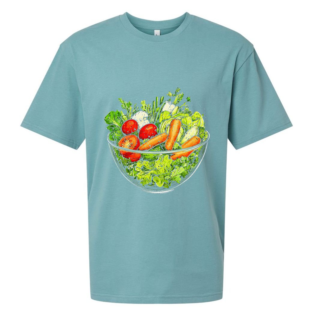 Saladkit Vegetable Motif Illustration Salad Kit Sueded Cloud Jersey T-Shirt