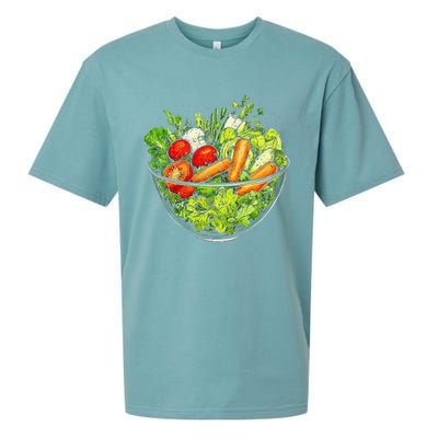 Saladkit Vegetable Motif Illustration Salad Kit Sueded Cloud Jersey T-Shirt