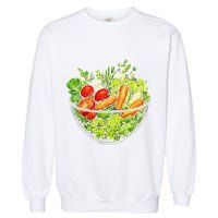 Saladkit Vegetable Motif Illustration Salad Kit Garment-Dyed Sweatshirt