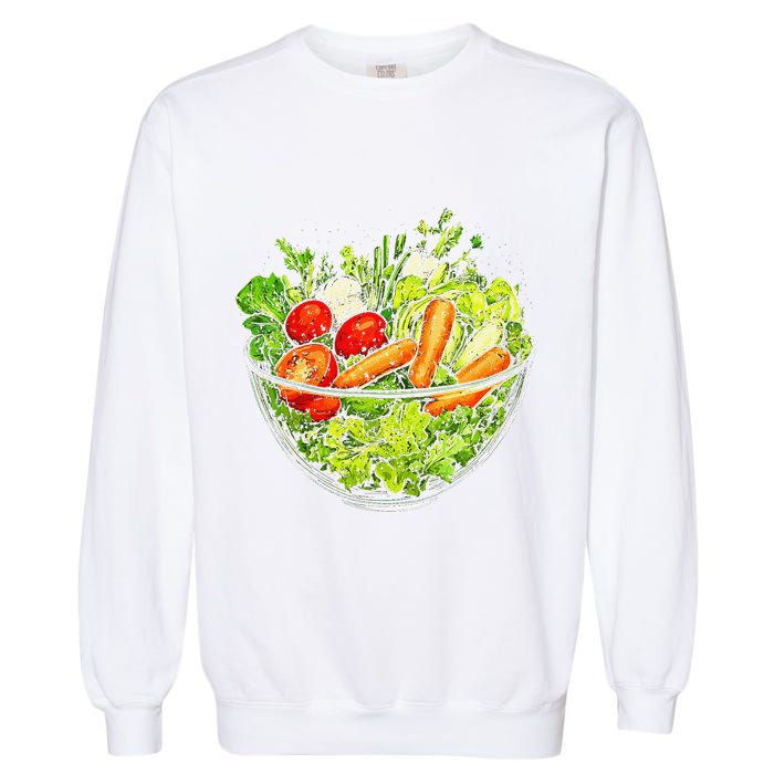 Saladkit Vegetable Motif Illustration Salad Kit Garment-Dyed Sweatshirt