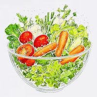 Saladkit Vegetable Motif Illustration Salad Kit Garment-Dyed Sweatshirt