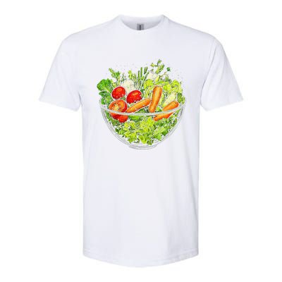 Saladkit Vegetable Motif Illustration Salad Kit Softstyle CVC T-Shirt