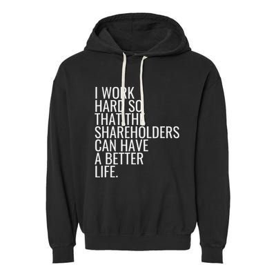 Shareholder Value Myth Funny Socialist Shareholder Activism Garment-Dyed Fleece Hoodie