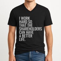 Shareholder Value Myth Funny Socialist Shareholder Activism V-Neck T-Shirt