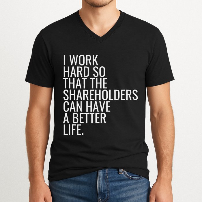 Shareholder Value Myth Funny Socialist Shareholder Activism V-Neck T-Shirt