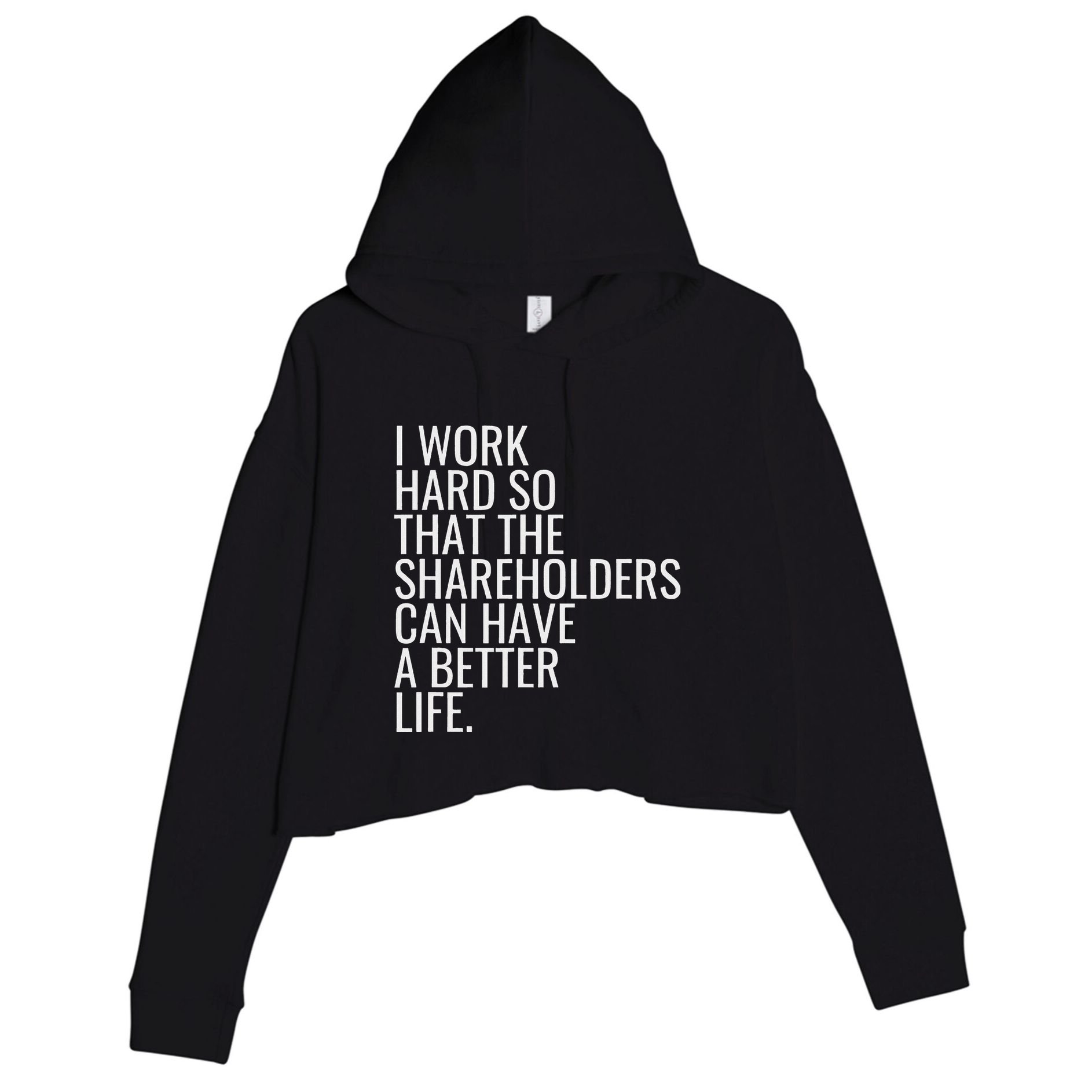 Shareholder Value Myth Funny Socialist Shareholder Activism Crop Fleece Hoodie