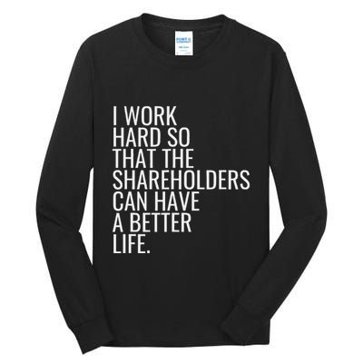 Shareholder Value Myth Funny Socialist Shareholder Activism Tall Long Sleeve T-Shirt