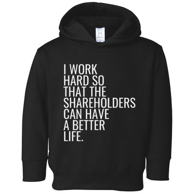 Shareholder Value Myth Funny Socialist Shareholder Activism Toddler Hoodie