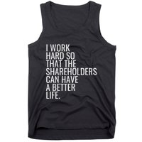 Shareholder Value Myth Funny Socialist Shareholder Activism Tank Top