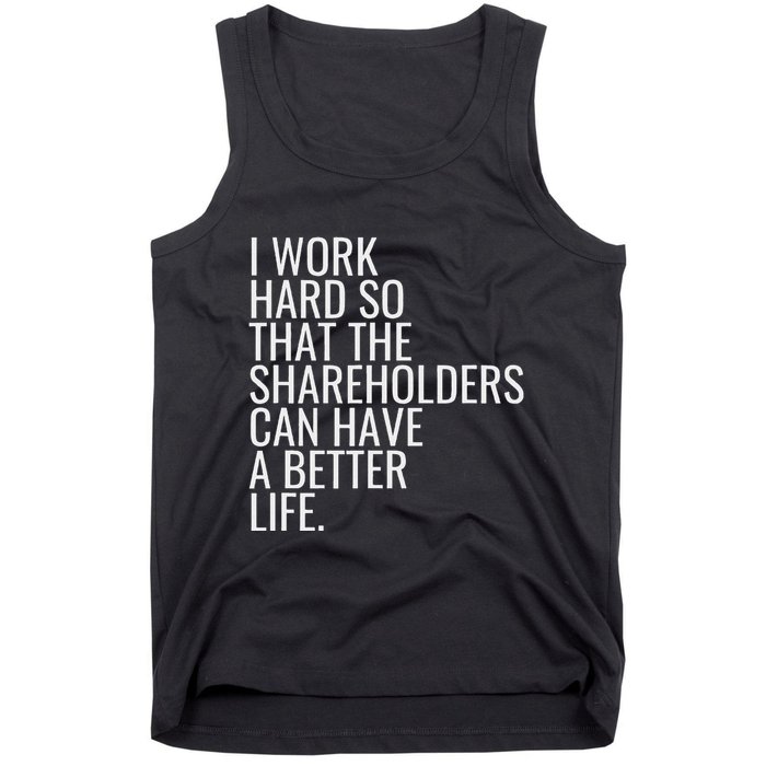 Shareholder Value Myth Funny Socialist Shareholder Activism Tank Top
