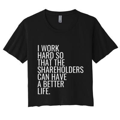 Shareholder Value Myth Funny Socialist Shareholder Activism Crop Top