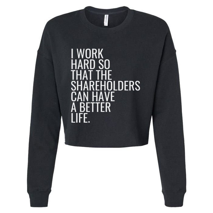 Shareholder Value Myth Funny Socialist Shareholder Activism Cropped Pullover Crew