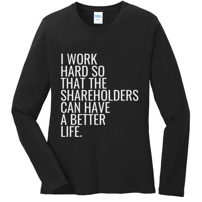 Shareholder Value Myth Funny Socialist Shareholder Activism Ladies Long Sleeve Shirt