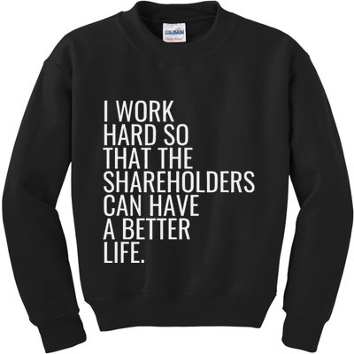 Shareholder Value Myth Funny Socialist Shareholder Activism Kids Sweatshirt