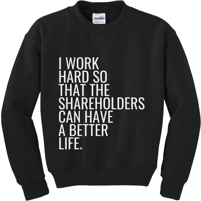 Shareholder Value Myth Funny Socialist Shareholder Activism Kids Sweatshirt
