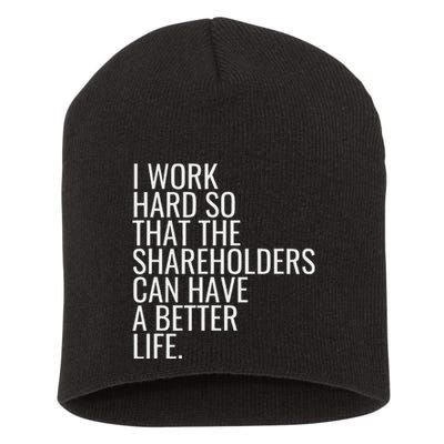 Shareholder Value Myth Funny Socialist Shareholder Activism Short Acrylic Beanie