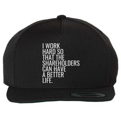Shareholder Value Myth Funny Socialist Shareholder Activism Wool Snapback Cap