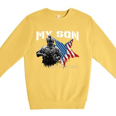 Soldier Veteran My Son Has Your Back Gift Premium Crewneck Sweatshirt