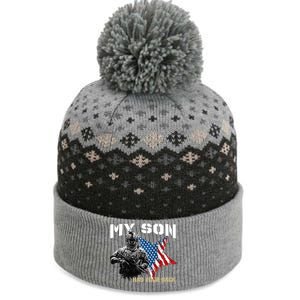 Soldier Veteran My Son Has Your Back Gift The Baniff Cuffed Pom Beanie