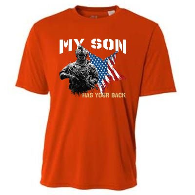 Soldier Veteran My Son Has Your Back Gift Cooling Performance Crew T-Shirt