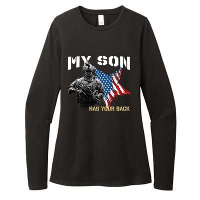 Soldier Veteran My Son Has Your Back Gift Womens CVC Long Sleeve Shirt