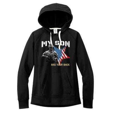 Soldier Veteran My Son Has Your Back Gift Women's Fleece Hoodie