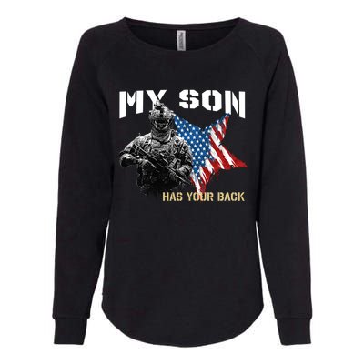 Soldier Veteran My Son Has Your Back Gift Womens California Wash Sweatshirt