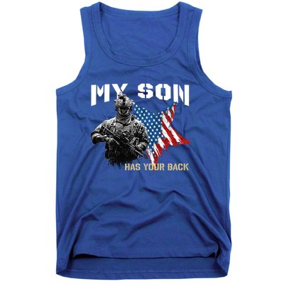 Soldier Veteran My Son Has Your Back Gift Tank Top