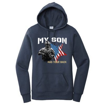 Soldier Veteran My Son Has Your Back Gift Women's Pullover Hoodie