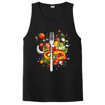 Saladkit Vegetable Motif Illustration Salad Kit PosiCharge Competitor Tank