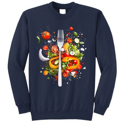 Saladkit Vegetable Motif Illustration Salad Kit Sweatshirt