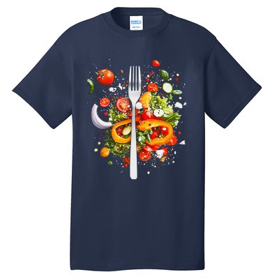 Saladkit Vegetable Motif Illustration Salad Kit Tall T-Shirt