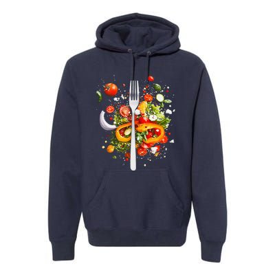 Saladkit Vegetable Motif Illustration Salad Kit Premium Hoodie