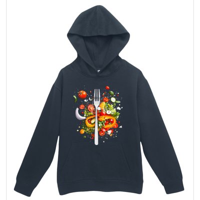 Saladkit Vegetable Motif Illustration Salad Kit Urban Pullover Hoodie