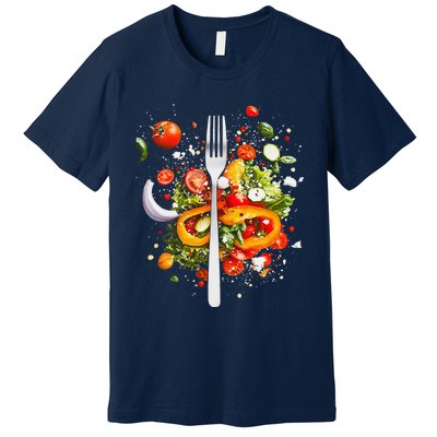 Saladkit Vegetable Motif Illustration Salad Kit Premium T-Shirt