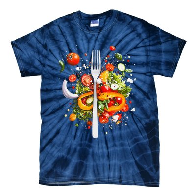 Saladkit Vegetable Motif Illustration Salad Kit Tie-Dye T-Shirt