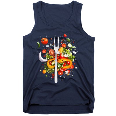 Saladkit Vegetable Motif Illustration Salad Kit Tank Top